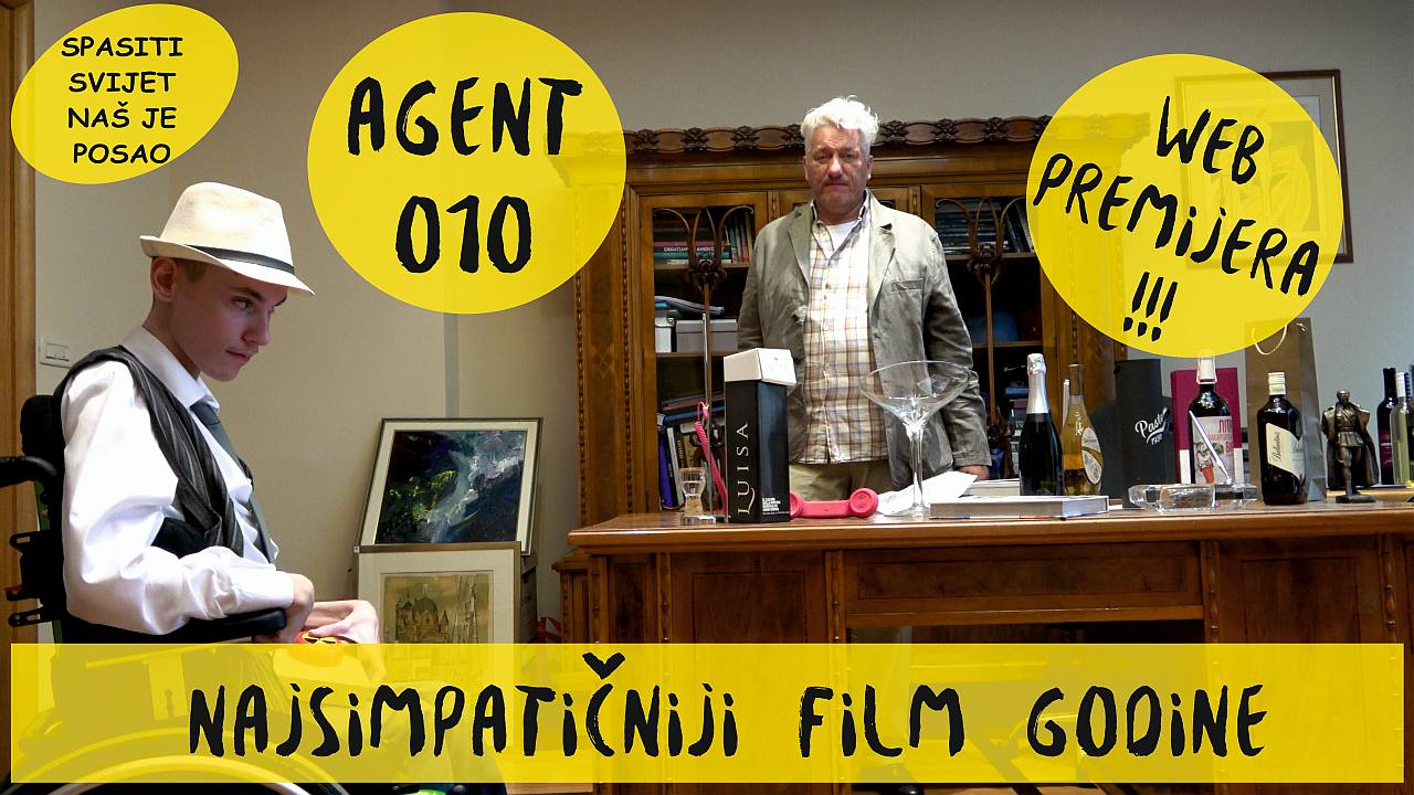 Na slici je reklama za film Agent 010. Na slici su dva muškarca u baru. Muškarac s lijeve strane nosi odijelo i šešir, a muškarac s desne strane nosi karirani sako i šešir. U pozadini se vidi dio bara s raznim bocama alkohola i blagajnom.