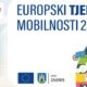 Plakat za Europski tjedan mobilnosti 2025. s logotipom URIHO-a, EU zastavom i grbom Grada Zagreba, uz ilustracije osoba na biciklu, u invalidskim kolicima, u tramvaju i automobilu.