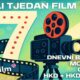 Na plakatu dominira veliki broj "7", stiliziran filmskom vrpcom koja ga obavija, čime se odmah stvara poveznica s temom filma. Desno od broja nalazi se vintage filmski projektor s crvenim kolutom, iz kojeg izlazi snop svjetlosti – simboličan prikaz projekcije i čarolije kina. Pozadina je u nijansama tirkizne i svijetloplave, s kružnim svjetlosnim uzorcima koji dodaju retro estetiku i osjećaj svečanosti.