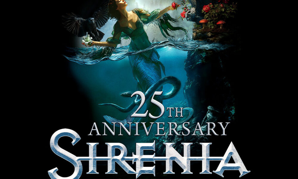 Promotivni plakat za koncert grupe Sirenia povodom 25. obljetnice benda. U središtu je ilustracija sirene u mističnom morskom ambijentu. Na vrhu su datum i lokacija: “Močvara, 3.5.2026., Zagreb”, a ispod je natpis “25th Anniversary Sirenia 2001–2026”.