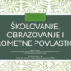 Na fotografiji se nalazi naslovna stranica prezentacije s naslovom „Školovanje, obrazovanje i prometne povlastice“. U središtu slike nalazi se tamnozelena pravokutna ploha obrubljena bijelim okvirom, dok je pozadina ukrašena svijetlozelenim dekorativnim uzorkom nalik lišću ili floralnim motivima. Naslov prezentacije ispisan je velikim bijelim slovima i zauzima najveći dio središnjeg prostora. Ispod naslova nalazi se napomena da je prezentacija namijenjena isključivo u edukacijske svrhe i da nije zamjena za pravni savjet. Na dnu su navedeni ime autorice, Ive Atlije, magistre prava, te naziv organizacije „Centar za inkluziju i prava ranjivih skupina (CIPRS)“. Dizajn prezentacije djeluje uredno i profesionalno, s dominantnim zelenim i bijelim tonovima.