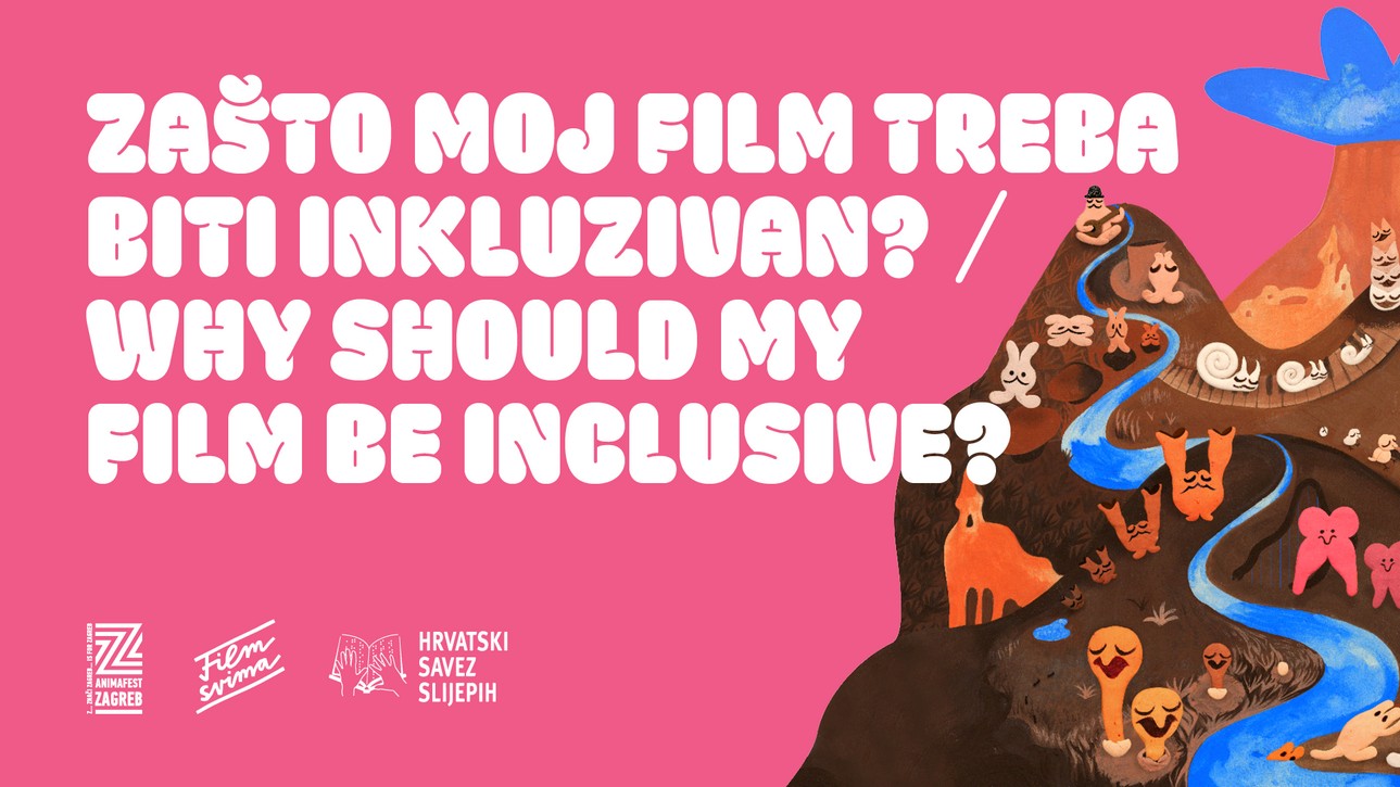 Promotivni vizual Animafesta Zagreb poziva filmske autore na promišljanje o inkluzivnosti u filmu, uz poruku „Zašto moj film treba biti inkluzivan?” na hrvatskom i engleskom jeziku te motive inspirirane animacijom i raznolikošću publike.