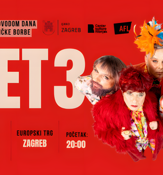 Plakat za koncert grupe Let 3 povodom Dana antifašističke borbe u Zagrebu.