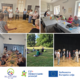 Fotografija je kolaž koji prikazuje aktivnosti Inkluzivnog centra za bolju kvalitetu života u Belišću, projekta financiranog iz Europskog socijalnog fonda plus (ESF+) uz sufinanciranje Europske unije. Na fotografijama su prikazani korisnici različitih dobnih skupina tijekom aktivnosti koje potiču socijalnu uključenost, aktivno provođenje slobodnog vremena i međusobno druženje. U gornjem lijevom dijelu održava se grupna radionica u kojoj sudionici, povezani užetom, sudjeluju u vježbi komunikacije i suradnje. U gornjem desnom dijelu prikazani su korisnici u dnevnom boravku tijekom zajedničkog boravka i kreativnih aktivnosti, dok se u pozadini priprema obrok. Donji lijevi dio prikazuje kreativnu radionicu izrade ukrasa od lavande, na kojoj sudionici zajednički izrađuju rukotvorine. U sredini je održavanje vježbi ili joge na otvorenom u prirodnom okruženju, koje promiču tjelesnu aktivnost i dobrobit korisnika. Donji desni dio prikazuje plesnu ili rekreativnu radionicu u dvorani, tijekom koje sudionici kroz pokret i zajedničke aktivnosti razvijaju socijalne vještine i održavaju tjelesnu kondiciju. Na dnu kolaža nalaze se logotipi Inkluzivnog centra, programa ESF+ Učinkoviti ljudski potencijali te oznaka da je projekt sufinanciran sredstvima Europske unije. Fotografija kao cjelina prikazuje raznolikost aktivnosti kojima se korisnicima pruža podrška, potiče njihova uključenost u zajednicu te doprinosi kvalitetnijem i aktivnijem životu.