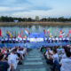 Otvorenje Europskog sveučilišnog prvenstva u veslanju Zagreb 2026. uz Jarunsko jezero i zastave zemalja sudionica.