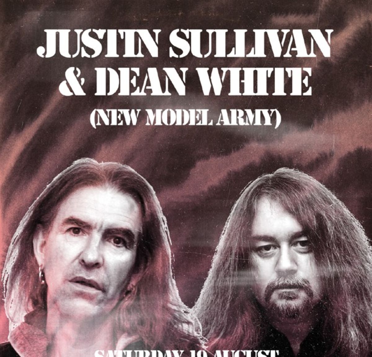 Plakat s portretima Justina Sullivana i Deana Whitea iz grupe New Model Army.