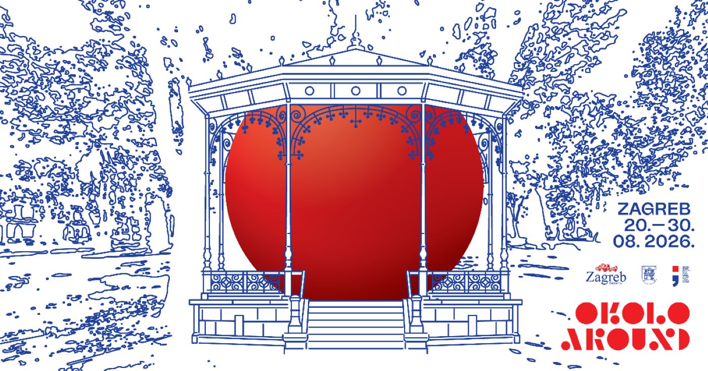 Ilustracija paviljona u parku s crvenim krugom i najavom događanja u Zagrebu od 20. do 30. kolovoza 2026.