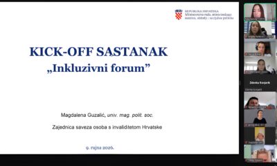 Online kick-off sastanak programa 'Inkluzivni forum' uz prezentaciju i sudionike videokonferencije.