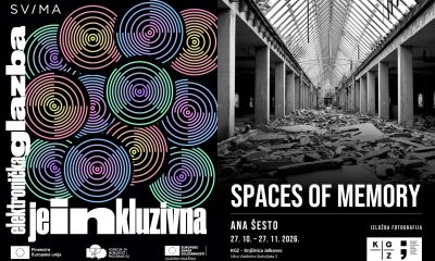 Plakati projekta „Jednaki u različitostima“ i izložbe „Spaces of Memory“ Ane Šesto u Knjižnici Jelkovec.